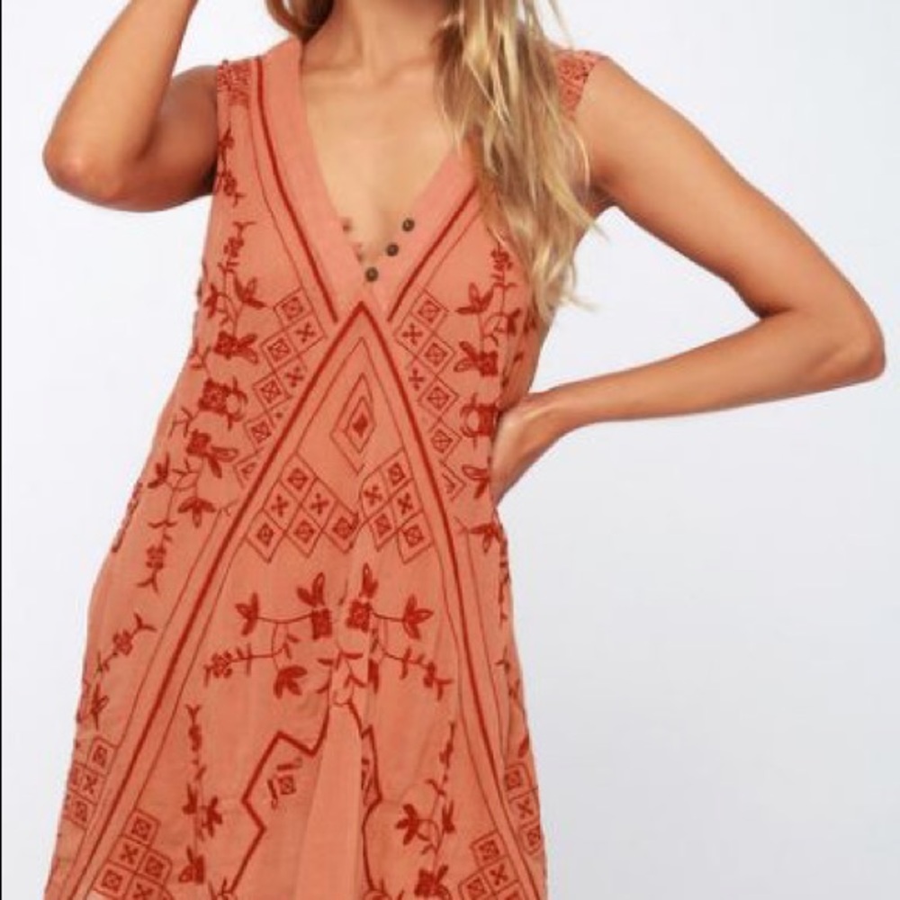 Free People Embroidered Shift Dress